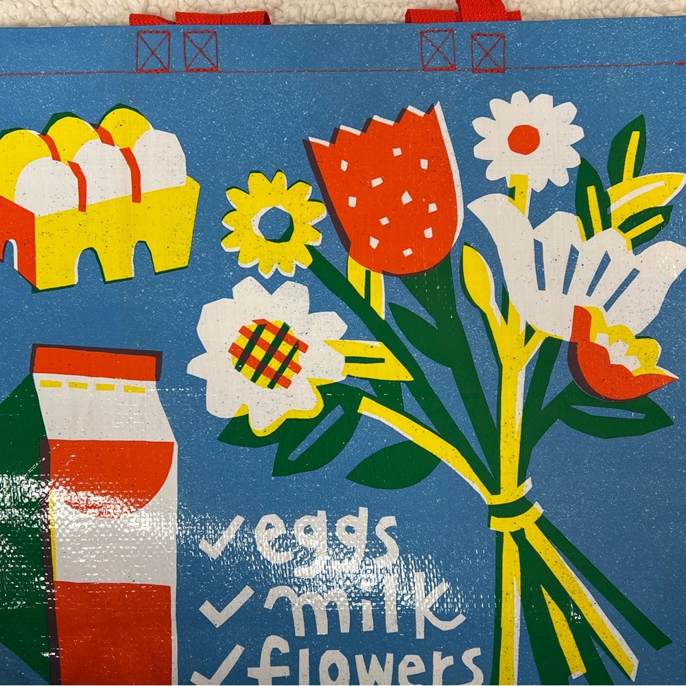 Blue Q "Eggs, Milk, Flowers" Shopper Tote Bag - Picture 7 of 10